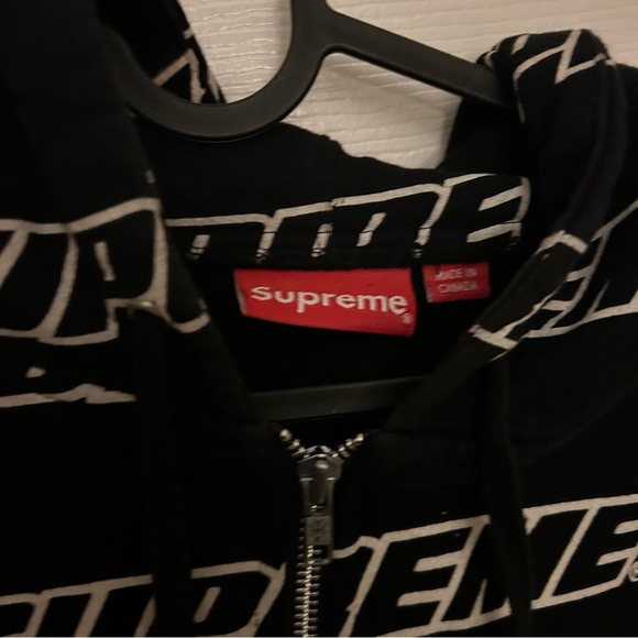 Supreme Repeat Zip Up Hooded Sweatshirt - Picture 2 of 6
